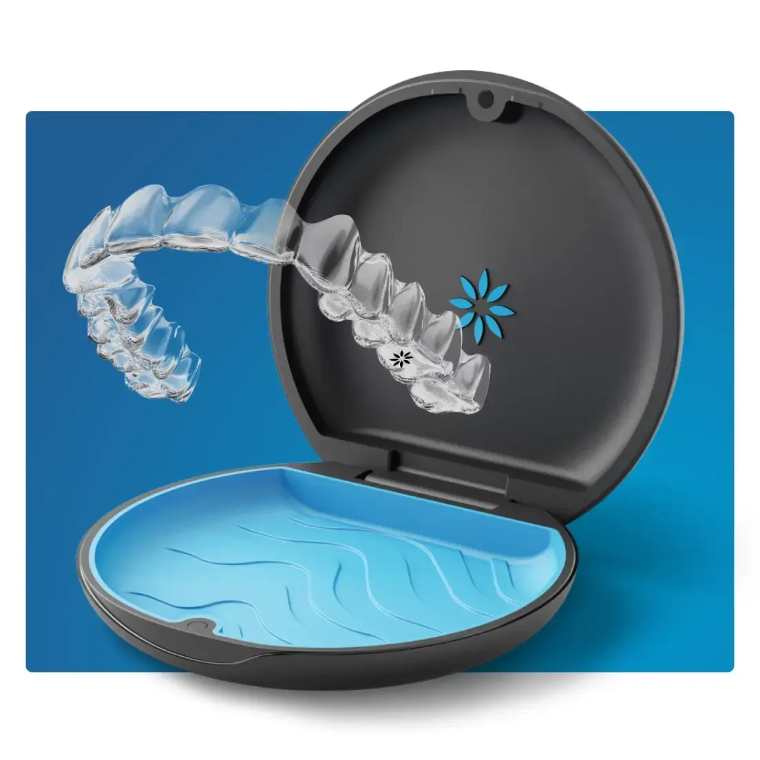 Invisalign clear aligner in carry case